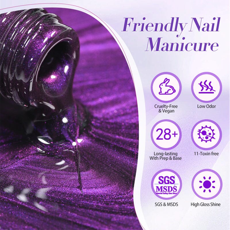 Purple Collection Cat Magnetic Gel Polish 10ml Gel Nail Polish BORN PRETTY 