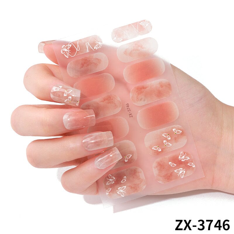 14pcs Semi Cured Gel Nail Strips ZX-3746 Nail Sticker BORN PRETTY 