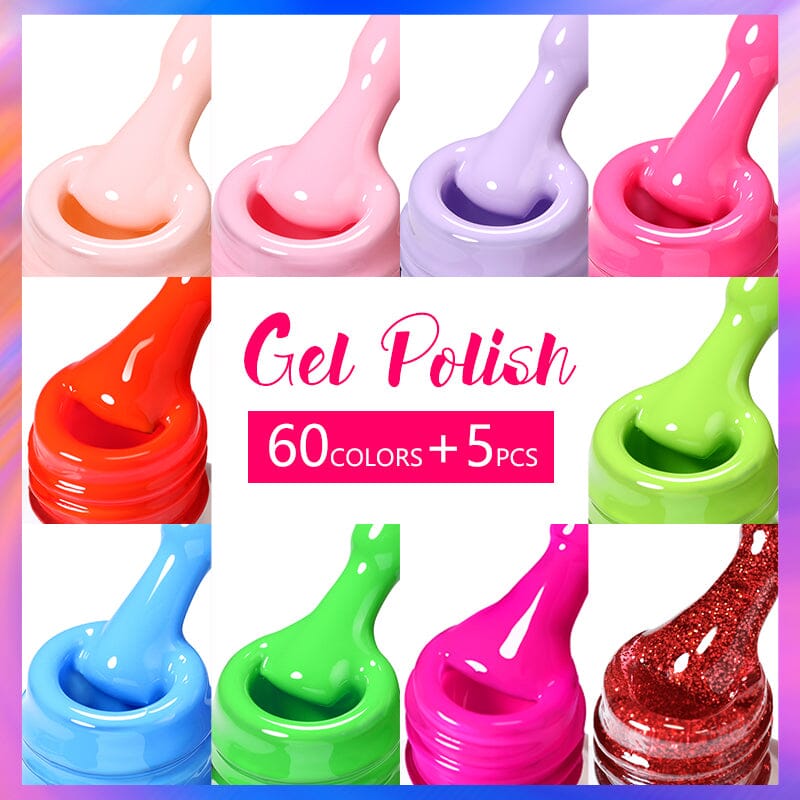 60 Colors Gel Polish Set with Base Top Coat Color Chart Kits & Bundles BORN PRETTY 