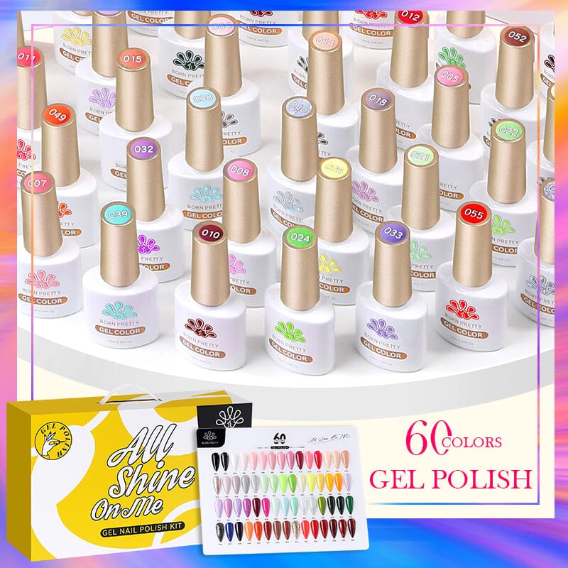 60 Colors Gel Polish Set with Base Top Coat Color Chart Kits & Bundles BORN PRETTY 