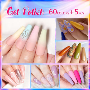 60 Colors Gel Polish Set with Base Top Coat Color Chart Kits & Bundles BORN PRETTY 
