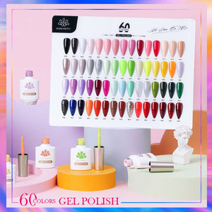 60 Colors Gel Polish Set with Base Top Coat Color Chart Kits & Bundles BORN PRETTY 