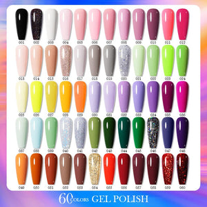 60 Colors Gel Polish Set with Base Top Coat Color Chart Kits & Bundles BORN PRETTY 