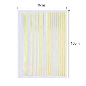 Gold Silver Lines Nail Sticker DIY Nails BORN PRETTY 