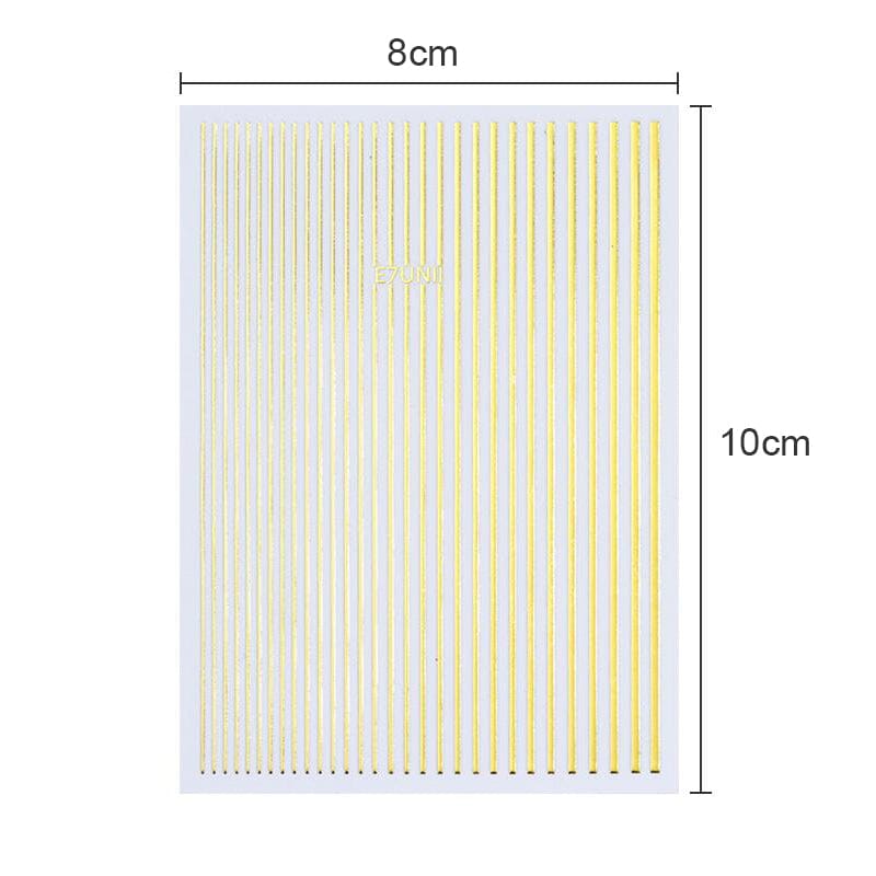 Gold Silver Lines Nail Sticker DIY Nails BORN PRETTY 