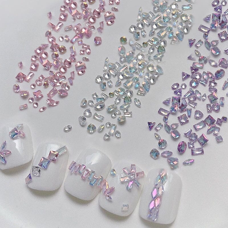 Mix Shapes Nail Art Decorations Sparkle Mini Auroras Ice Translucent Rhinestone Nail Art Manicure Nail Decoration No Brand 