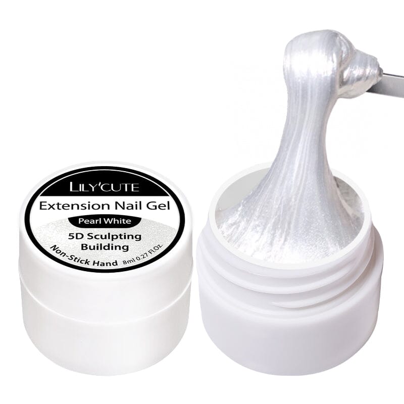 Pearl White Non Stick Hand 5D Sculpting Extension Gel 8ml Extension Nail Gel LILYCUTE 