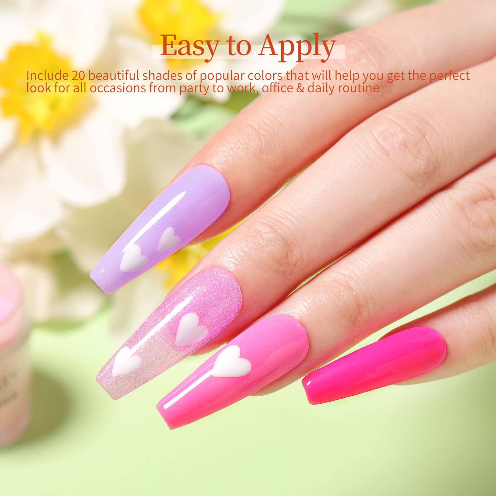 [US ONLY] 20 Colors Dip Powder Colors Nail Kit with Base Activator Top Coat Nail Powder NICOLE DIARY 