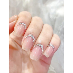 50pcs Silver Mixed Shape Flat Bottom Nail Rhinestones Nail Decoration BORN PRETTY 