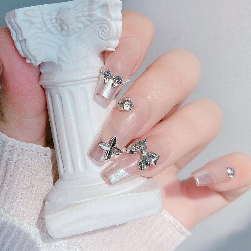10pcs Bowknot Gold Silver Alloy Nail Decoration DIY Nails BORN PRETTY 