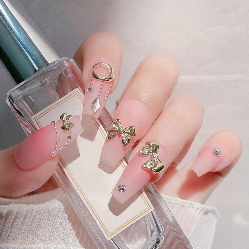 10pcs Bowknot Gold Silver Alloy Nail Decoration DIY Nails BORN PRETTY 