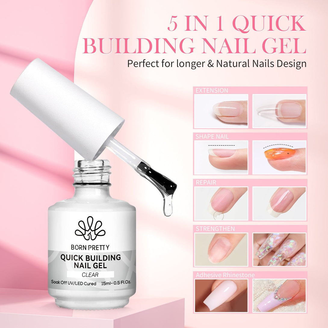 3pcs Set Clear Quick Building Nail Gel Kit Gel Nail Polish BORN PRETTY 