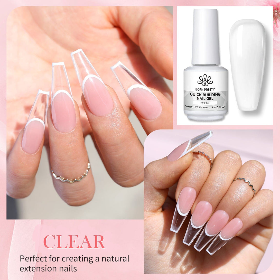 3pcs Set Clear Quick Building Nail Gel Kit Gel Nail Polish BORN PRETTY 