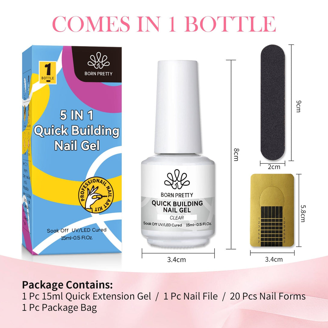 3pcs Set Clear Quick Building Nail Gel Kit Gel Nail Polish BORN PRETTY 
