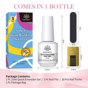 3pcs Set Clear Quick Building Nail Gel Kit Gel Nail Polish BORN PRETTY 