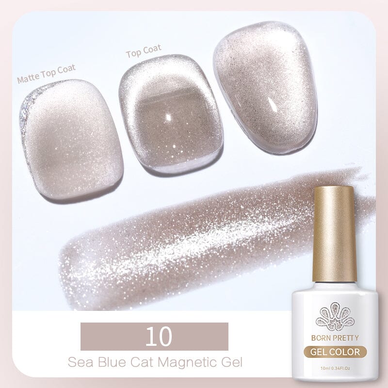 Sea Blue Cat Magnetic Gel 10ml 10 Gel Nail Polish BORN PRETTY 