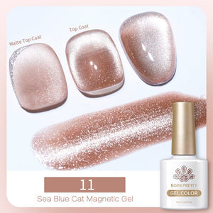 Sea Blue Cat Magnetic Gel 10ml 11 Gel Nail Polish BORN PRETTY 