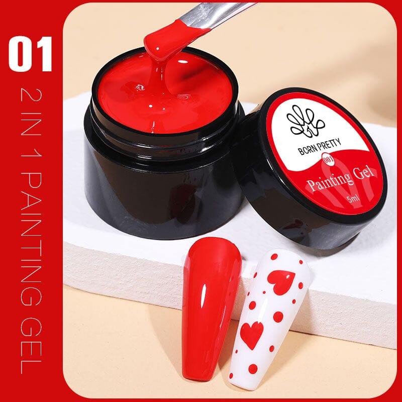 2 in 1 Painting Gel 5ml Red Gel Nail Polish BORN PRETTY 
