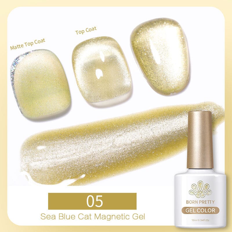 Sea Blue Cat Magnetic Gel 10ml 05 Gel Nail Polish BORN PRETTY 