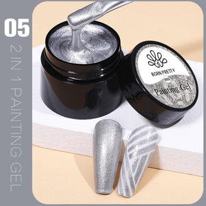 2 in 1 Painting Gel 5ml Silver Gel Nail Polish BORN PRETTY 