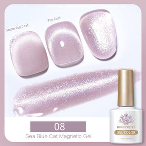 Sea Blue Cat Magnetic Gel 10ml 08 Gel Nail Polish BORN PRETTY 