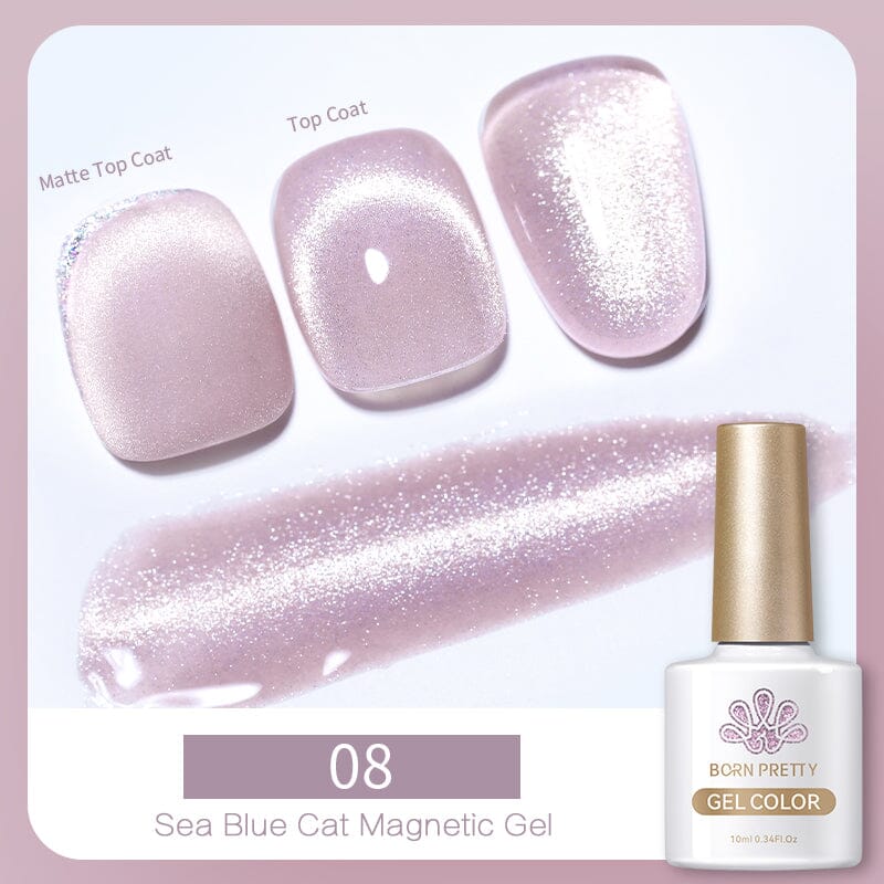 Sea Blue Cat Magnetic Gel 10ml 08 Gel Nail Polish BORN PRETTY 