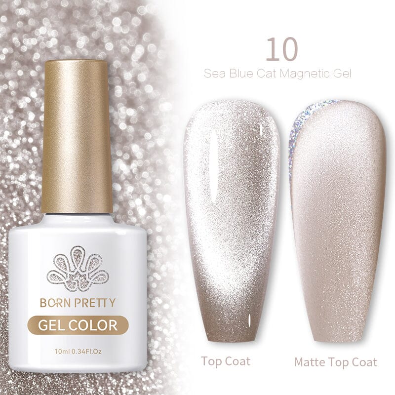 Sea Blue Cat Magnetic Gel 10ml Gel Nail Polish BORN PRETTY 10 
