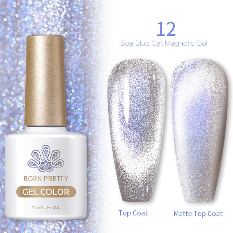 Sea Blue Cat Magnetic Gel 10ml Gel Nail Polish BORN PRETTY 12 