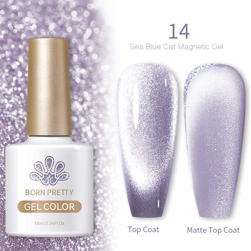 Sea Blue Cat Magnetic Gel 10ml Gel Nail Polish BORN PRETTY 14 