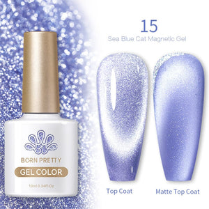 Sea Blue Cat Magnetic Gel 10ml Gel Nail Polish BORN PRETTY 15 