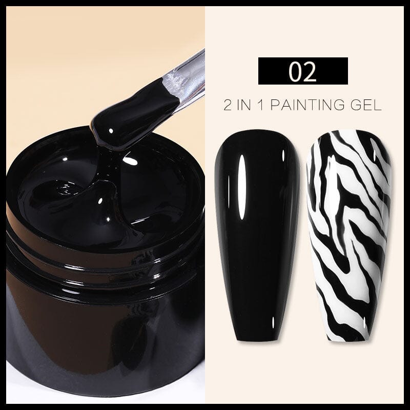 2 in 1 Painting Gel 5ml Black Gel Nail Polish BORN PRETTY 