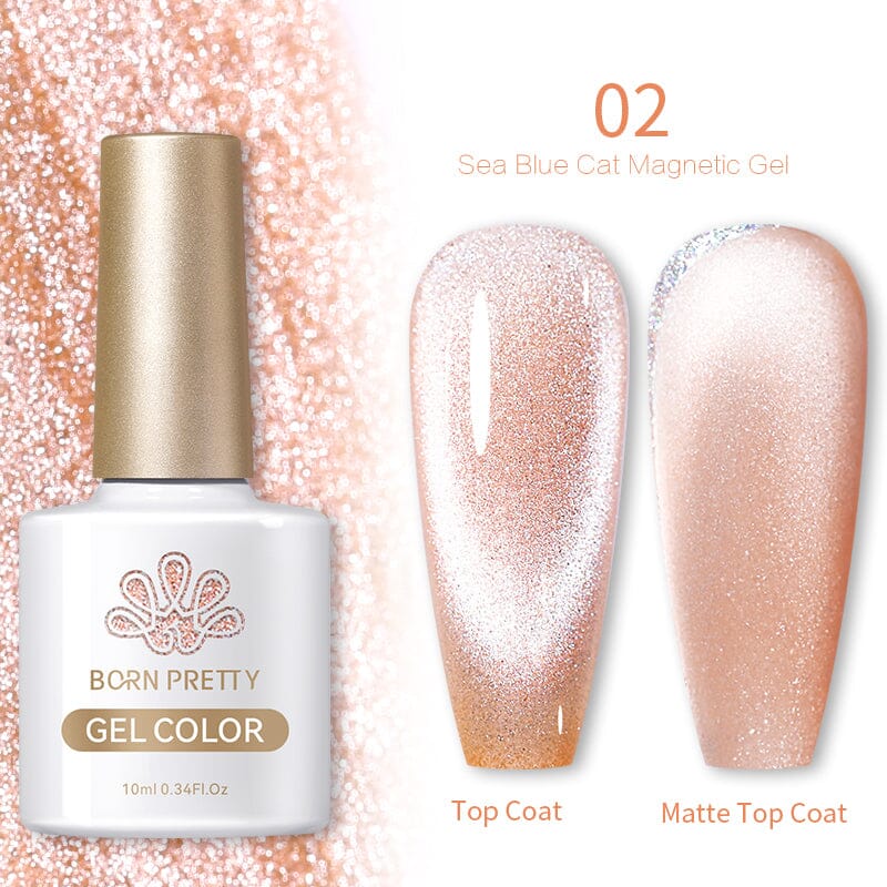 Sea Blue Cat Magnetic Gel 10ml Gel Nail Polish BORN PRETTY 02 
