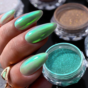 Gradient Auroras Colorful Pearl Powder Nail Pigment Nail Powder No Brand 