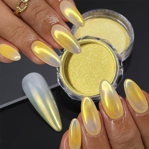 Gradient Auroras Colorful Pearl Powder Nail Pigment Nail Powder No Brand 