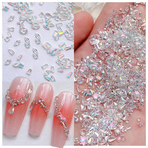Mix Shapes Nail Art Decorations Sparkle Mini Auroras Ice Translucent Rhinestone Nail Art Manicure Nail Decoration No Brand 