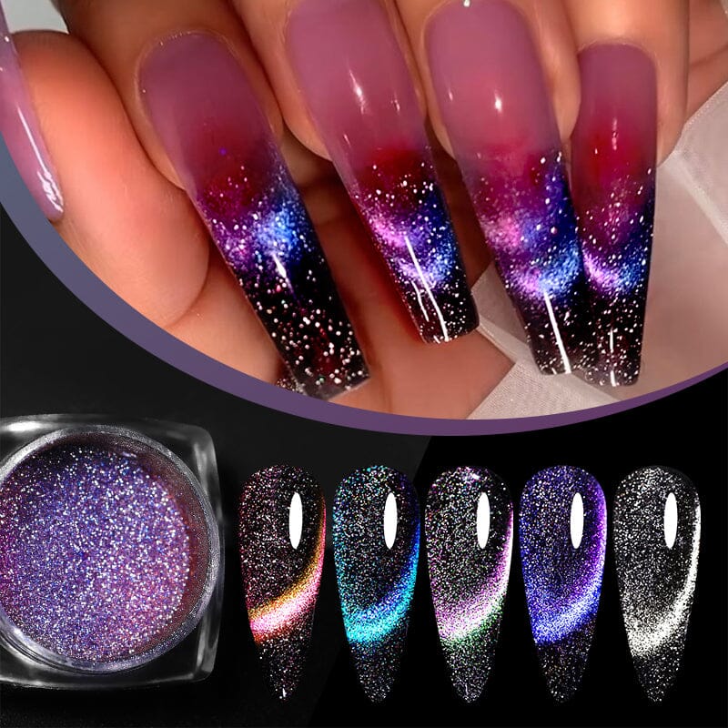 Silver Moon Cat Magnetic Powder Nail Powder No Brand 