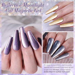 Reflective Moonlight Cat Magnetic Gel 10ml Gel Nail Polish BORN PRETTY 