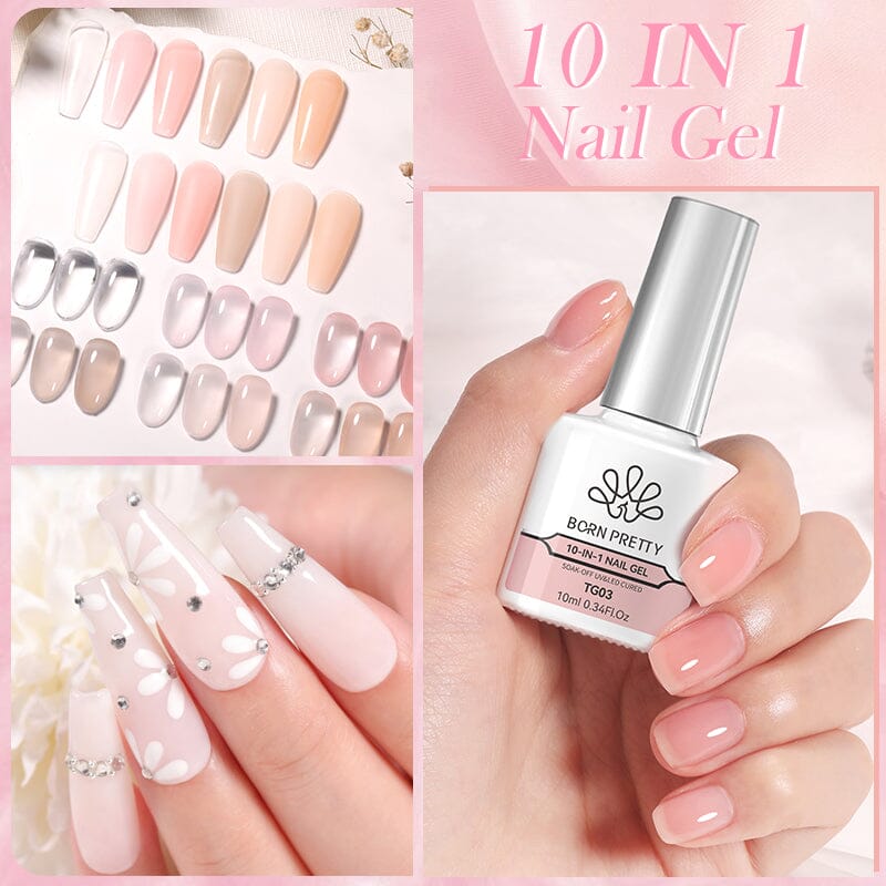 10 IN 1 Nail Gel Clear TG01 10ml Gel Nail Polish BORN PRETTY 