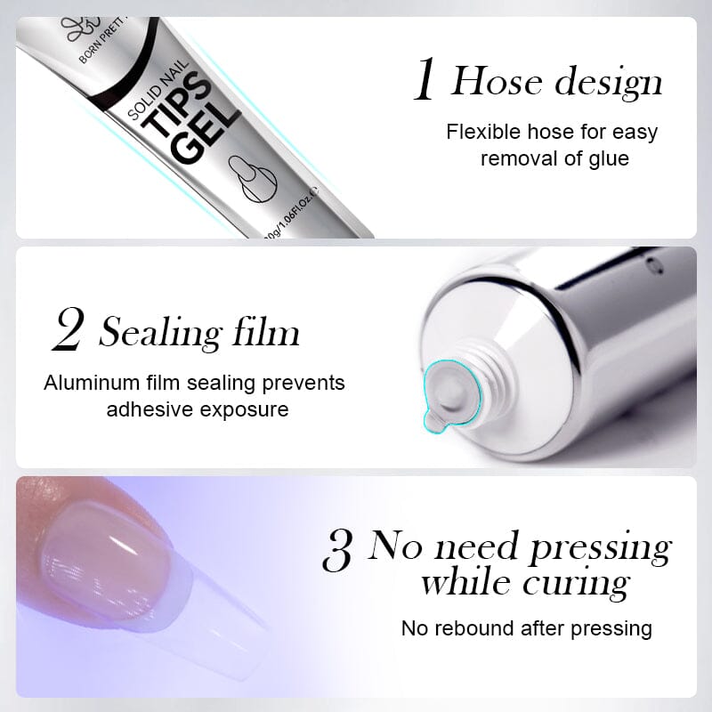 [US ONLY] Solid Nail Tips Gel 30ml Gel Nail Polish BORN PRETTY 