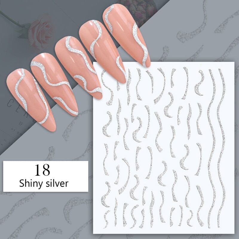Reflective Glitter 3D Nail Sticker DIY Nails BORN PRETTY 18 