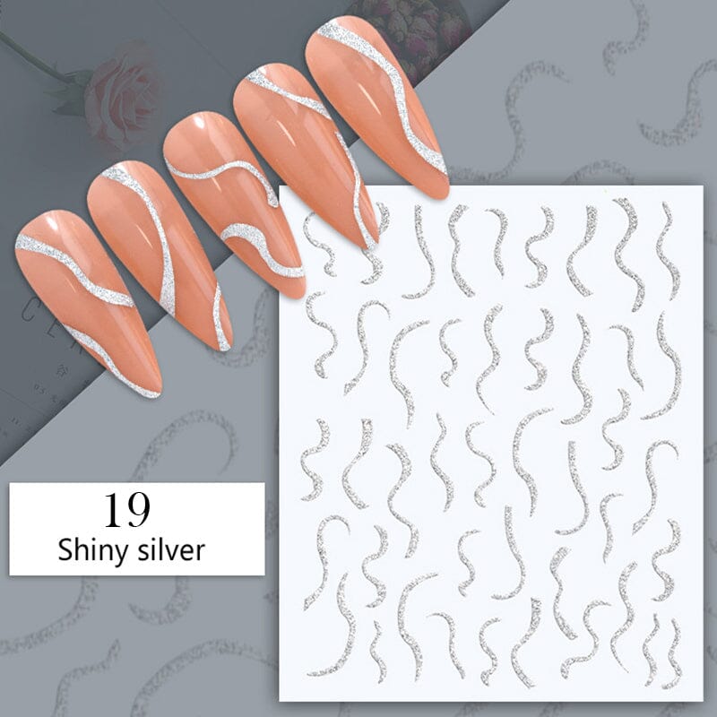 Reflective Glitter 3D Nail Sticker DIY Nails BORN PRETTY 19 