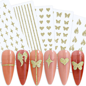 Reflective Glitter 3D Nail Sticker DIY Nails BORN PRETTY 