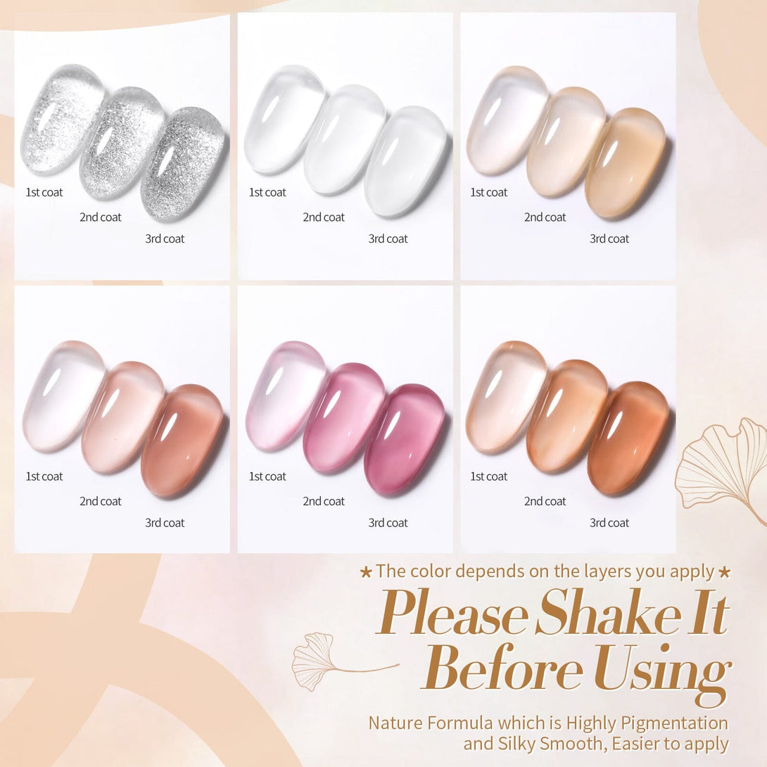 Jelly Nude Gel 6 Colors 10ml Gel Nail Polish BORN PRETTY 