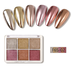 Solid Chrome Powder 6 Colors Gel Nail Polish BORN PRETTY F6S-02 