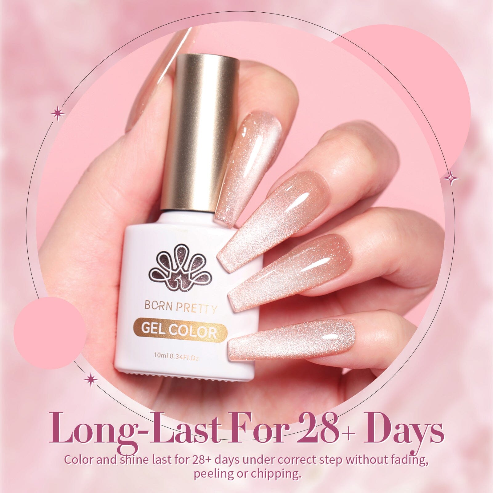Snowlight - Jelly Pink Magnetic Gel 6 Colors 10ml Gel Nail Polish BORN PRETTY 