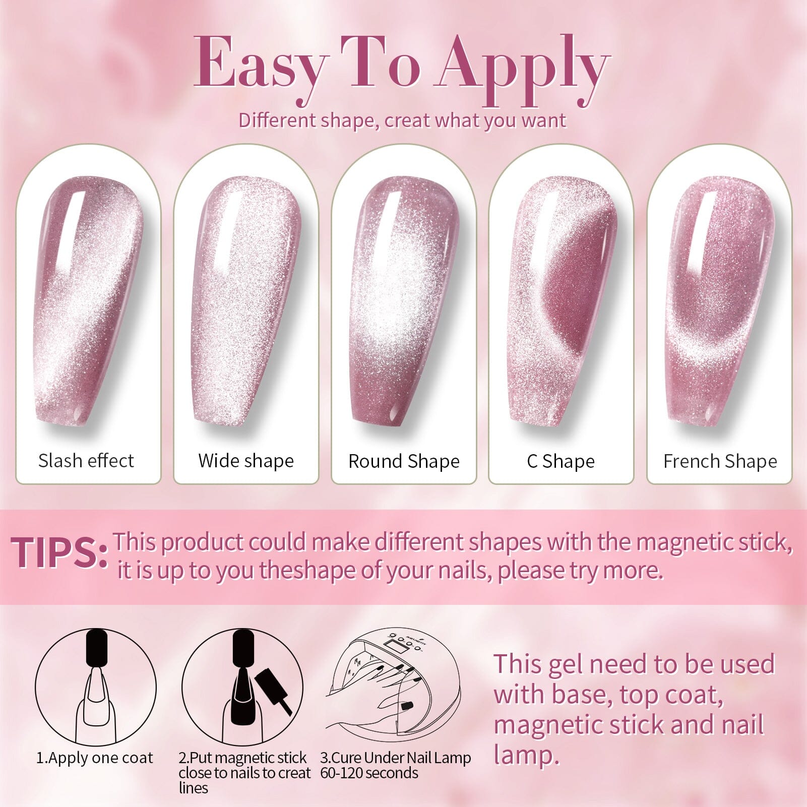 Snowlight - Jelly Pink Magnetic Gel 6 Colors 10ml Gel Nail Polish BORN PRETTY 