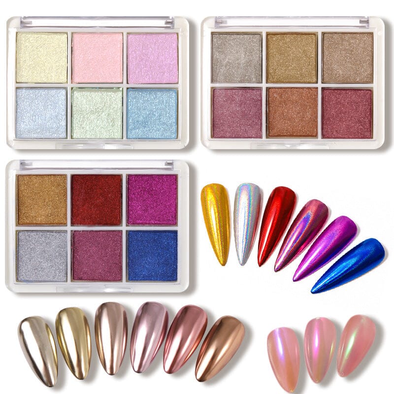 Solid Chrome Powder 6 Colors Gel Nail Polish BORN PRETTY 