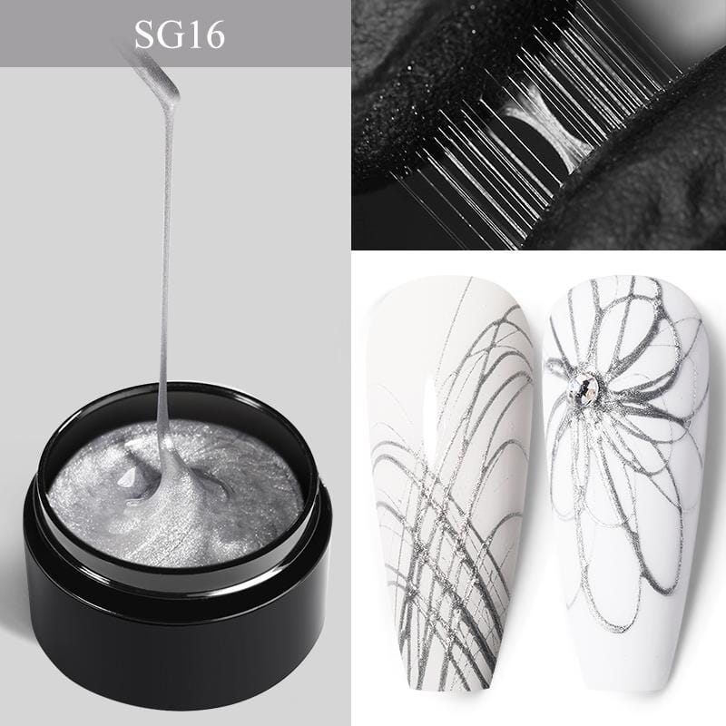 Spider Gel Nail Polish Drawing Gel BORN PRETTY SG16 Silver 