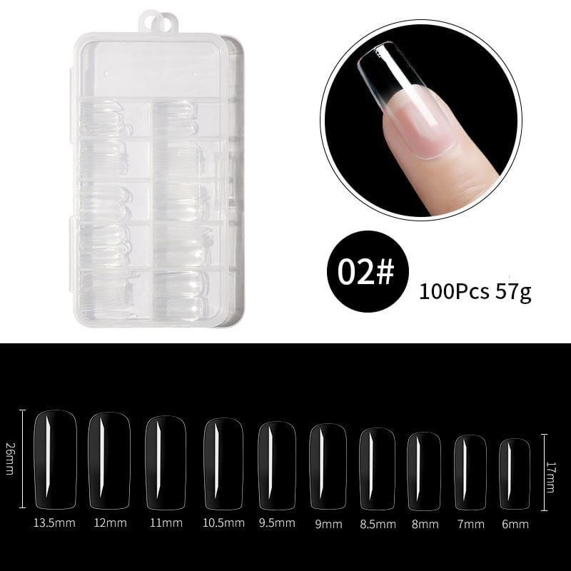 100Pcs/Box Transparent Nail Tips Tools & Accessories BORN PRETTY 02 