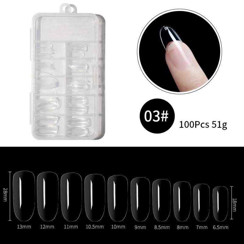 100Pcs/Box Transparent Nail Tips Tools & Accessories BORN PRETTY 03 